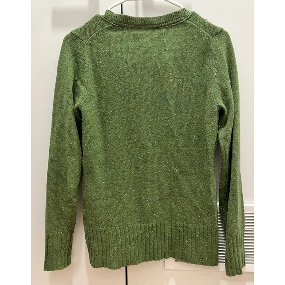 Vintage green old navy wool blend long sleeve womens v neck, small - Picture 3 of 5